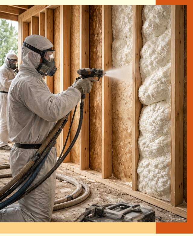 Утепление каркасного дома ППУ в Чистополе от 2867 руб./м2 — работа под ключ | ТепломастерЧст