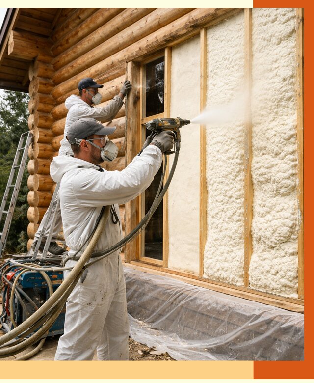 Утепление деревянного дома ППУ в Чистополе от 4300 руб/м2 | ТепломастерЧст — под ключ