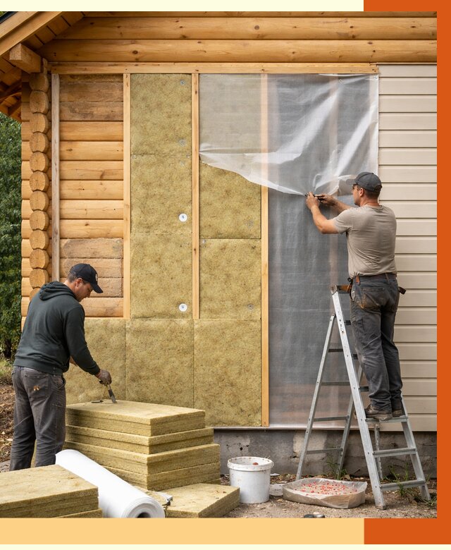 Утепление дома из бруса в Чистополе от 3840 руб./м2 — работы под ключ | ТепломастерЧст