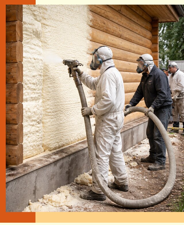 Утепление дома из бруса пенополиуретаном в Чистополе