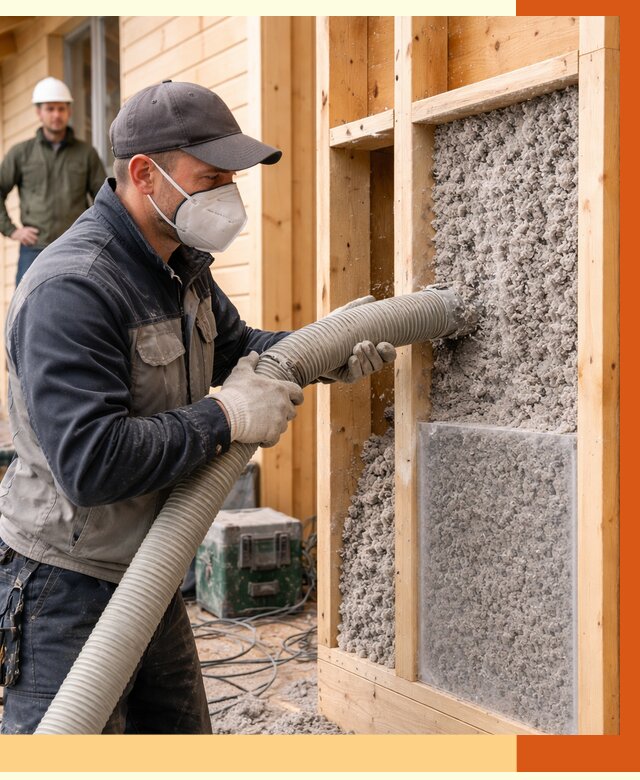 Утепление дома из бруса эковатой в Чистополе от 1894 руб/м2 | ТепломастерЧст