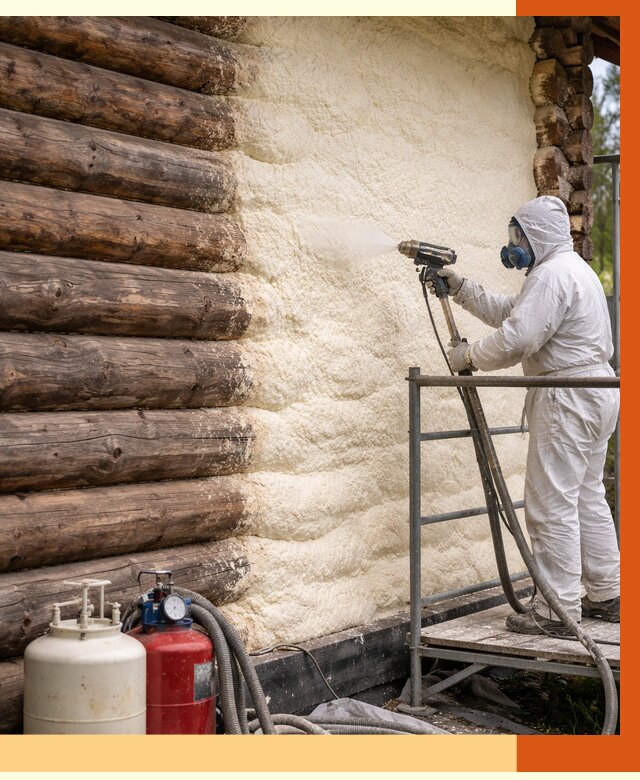 Утепление бревенчатого дома ППУ в Чистополе под ключ от 6399 руб. | ТепломастерЧст