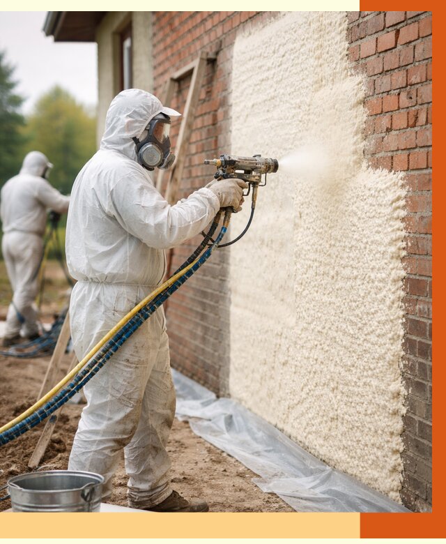 Утепление кирпичного дома ППУ в Чистополе под ключ от 6655 руб. | ТепломастерЧст