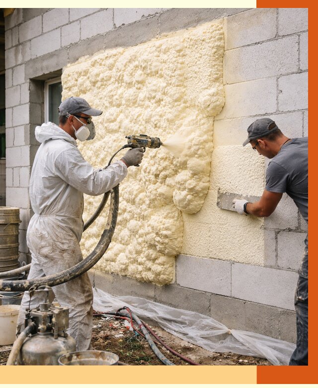 Утепление дома из газобетона ППУ в Чистополе от 4915 руб./м² под ключ | ТепломастерЧст