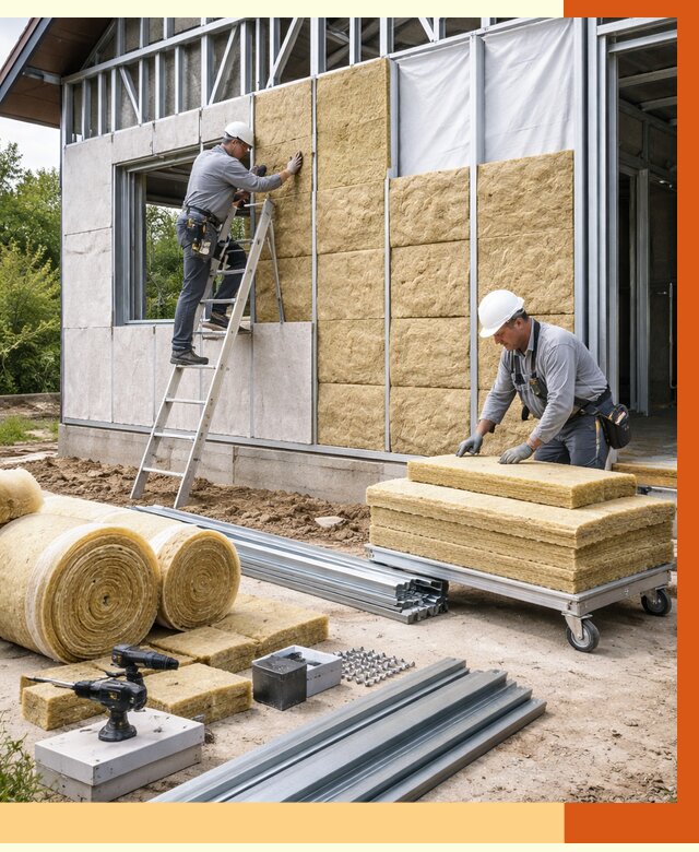 Утепление дома из ЛСТК в Чистополе от 5324 руб./м² — профессионально | ТепломастерЧст