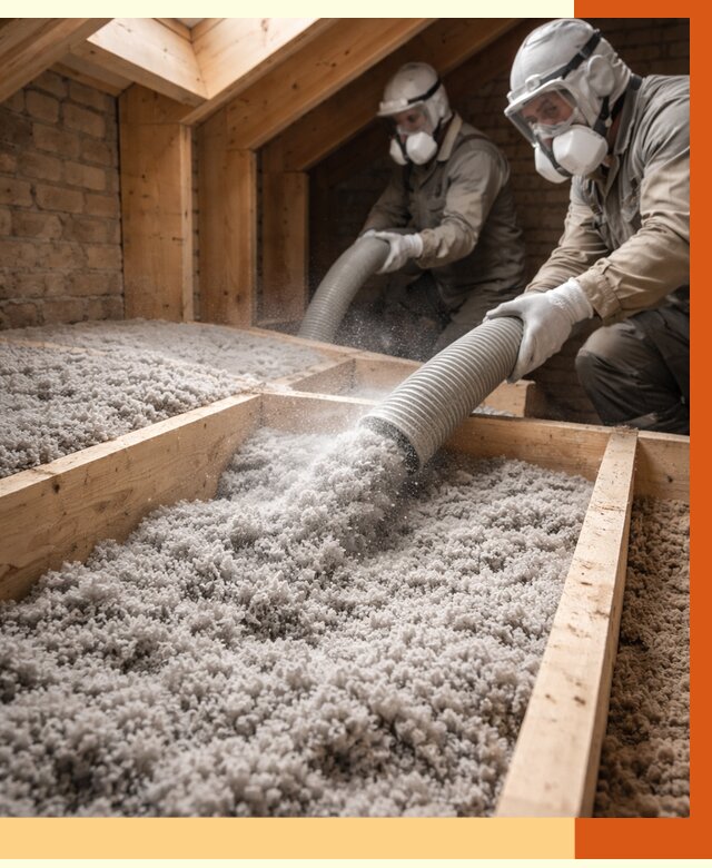 Утепление коттеджа эковатой в Чистополе от 2560 руб./м² — комплексная задувка и монтаж | ТепломастерЧст