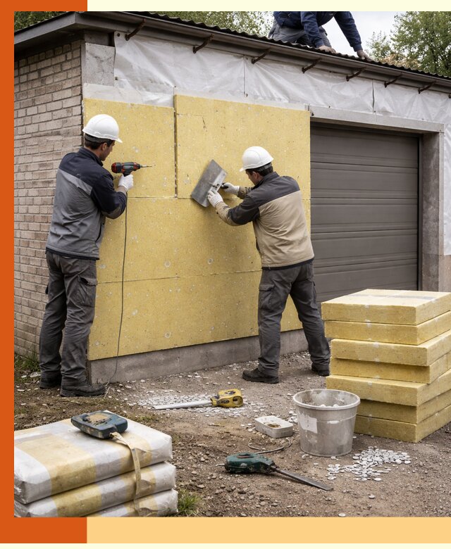 Утепление гаража снаружи в Чистополе качественно и надёжно