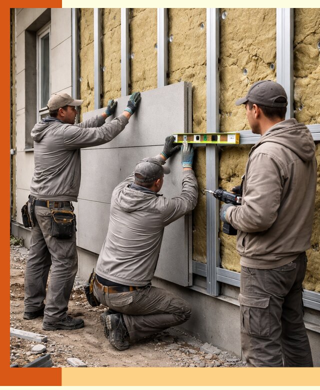 Утепление вентилируемого фасада под ключ в Чистополе