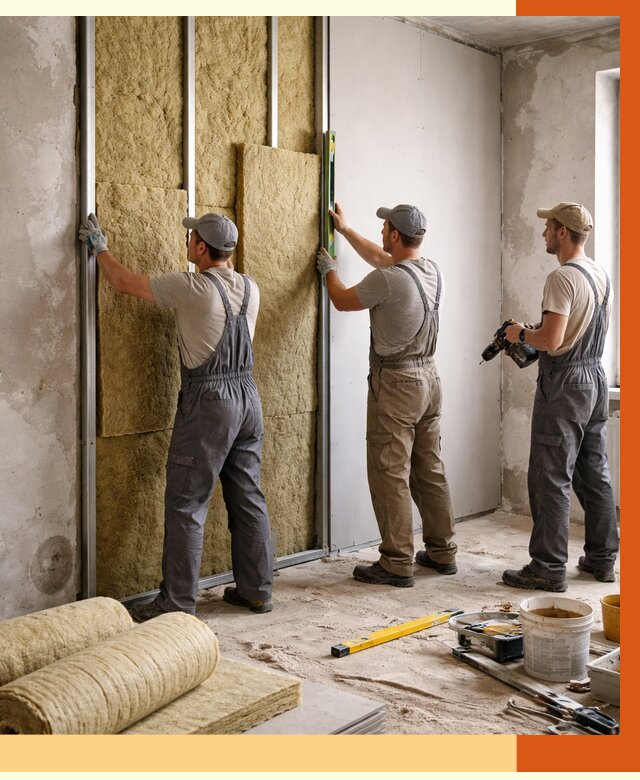 Утепление стен изнутри в Чистополе от 2304 руб/м² под ключ | ТепломастерЧст