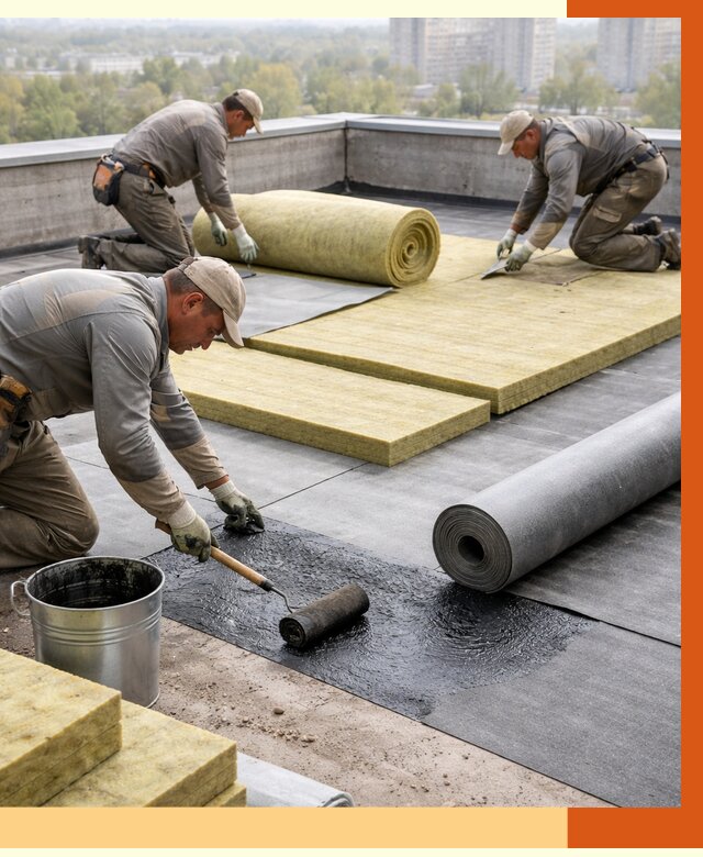 Утепление плоской крыши в Чистополе от 7372 руб./м2 под ключ | ТепломастерЧст