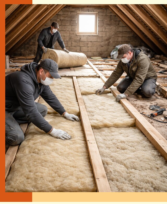 Утепление чердака в Чистополе — профессиональная теплоизоляция кровли