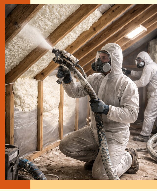 Утепление чердака пенополиуретаном (ППУ) в Чистополе