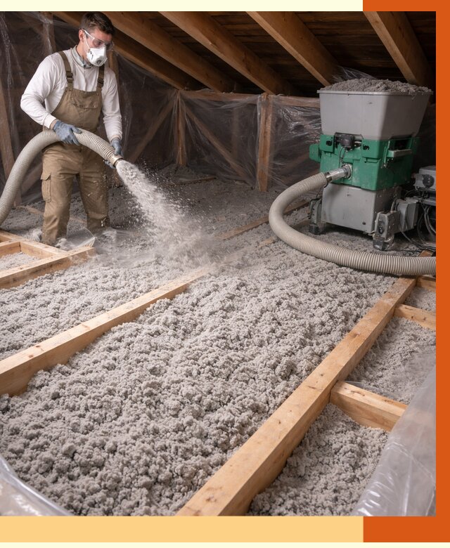 Утепление чердака эковатой в Чистополе от 1485 руб/м2 — заказать у ТепломастерЧст