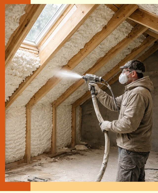 Утепление мансарды ППУ в Чистополе быстро и надежно