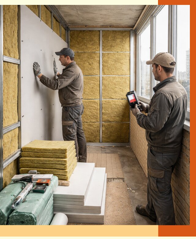 Утепление балкона в Чистополе от 4608 руб. под ключ | ТепломастерЧст