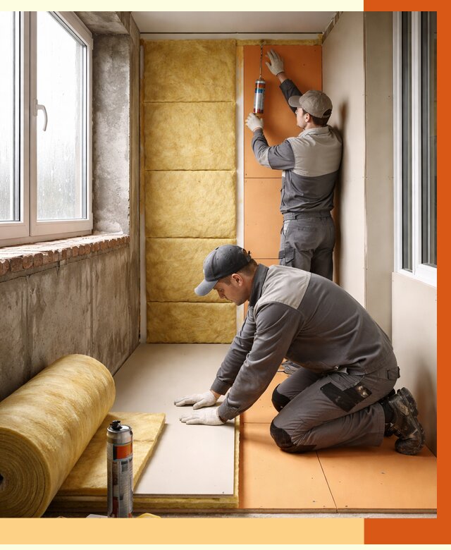 Утепление лоджии под ключ в Чистополе от 6655 руб/м2 — комплексное решение | ТепломастерЧст