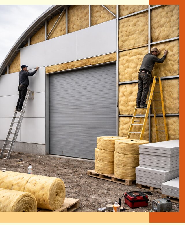 Утепление ангара пенополиуретаном в Чистополе от 7372 руб./м² — комплекс от ТепломастерЧст