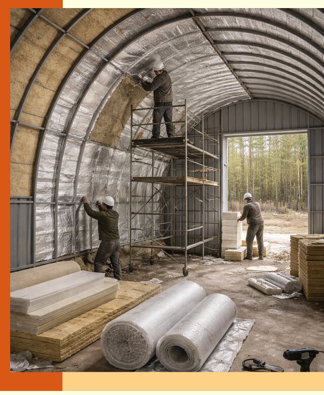 Утепление арочного ангара под ключ в Чистополе