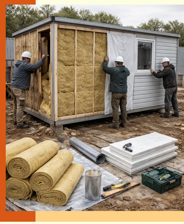 Утепление строительной бытовки под ключ в Чистополе для любых условий