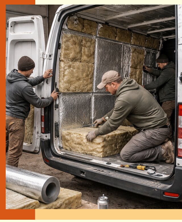 Утепление фургона в Чистополе: профессиональная теплоизоляция и шумоизоляция