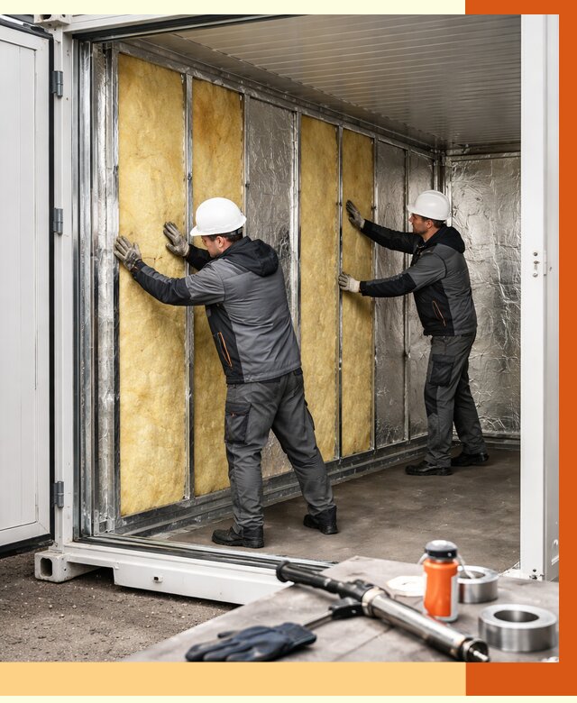 Утепление рефрижераторного контейнера в Чистополе от 46076 руб./м² | ТепломастерЧст