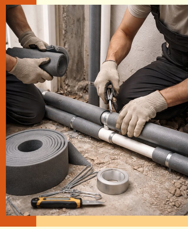 Утепление труб водоснабжения в Чистополе — монтаж и защита сети