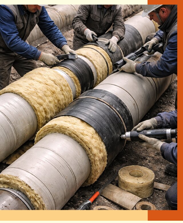 Утепление трубопровода в Чистополе под ключ от 1894 руб. — надежно и выгодно | ТепломастерЧст