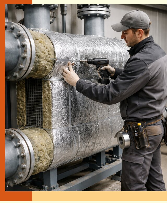 Утепление теплообменника в Чистополе — профессиональная теплоизоляция оборудования