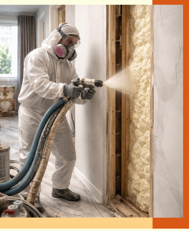 Межстеновое утепление ППУ в Чистополе от 2816 руб/м2 — межстенное утепление под ключ | ТепломастерЧст