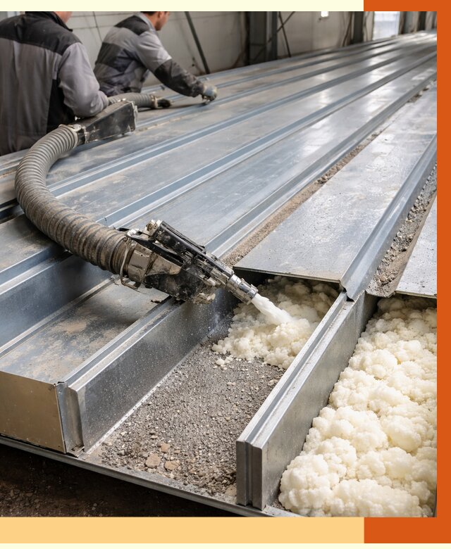 Заполнение пустот кровельных панелей в Чистополе от 7372 руб. под ключ | ТепломастерЧст