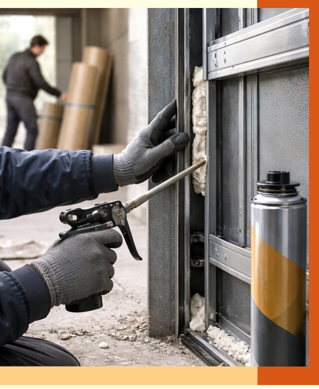 Заполнение пустот ворот в Чистополе от 4608 руб. — заливка ППУ, утепление под ключ | ТепломастерЧст