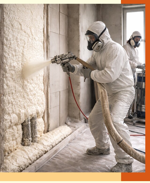 Напыление пенополиуретана в Чистополе от 7679 руб./м2 — услуги и монтаж ППУ | ТепломастерЧст