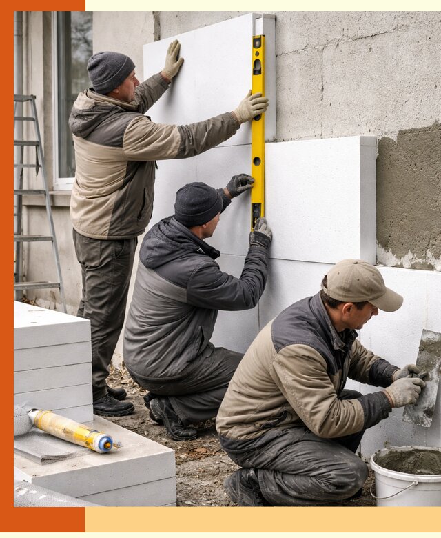 Утепление пенопластом наружных стен и фасадов в Чистополе