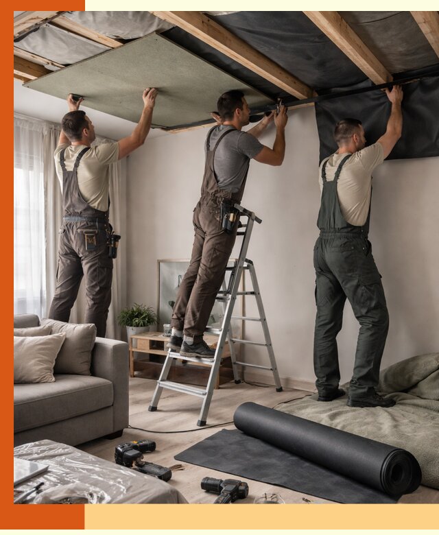 Шумоизоляция потолка в Чистополе — профессиональное устранение шумов