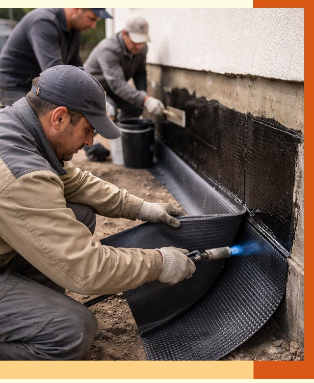 Гидроизоляция цоколя и отмостки в Чистополе от 8703 руб. — ТепломастерЧст