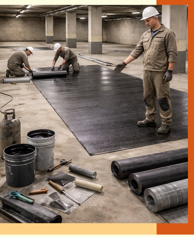 Гидроизоляция паркинга в Чистополе от 1229 руб/м² — профессиональная защита | ТепломастерЧст
