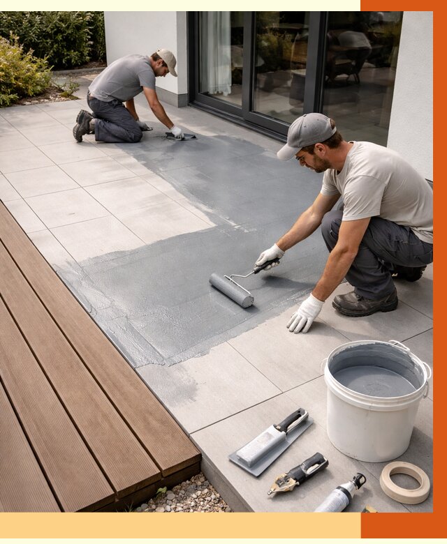 Гидроизоляция террасы в Чистополе под ключ от 7679 руб./м² | ТепломастерЧст