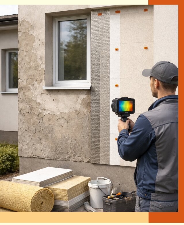 Тепловизионное обследование фасада в Чистополе от 4608 руб. под ключ | ТепломастерЧст
