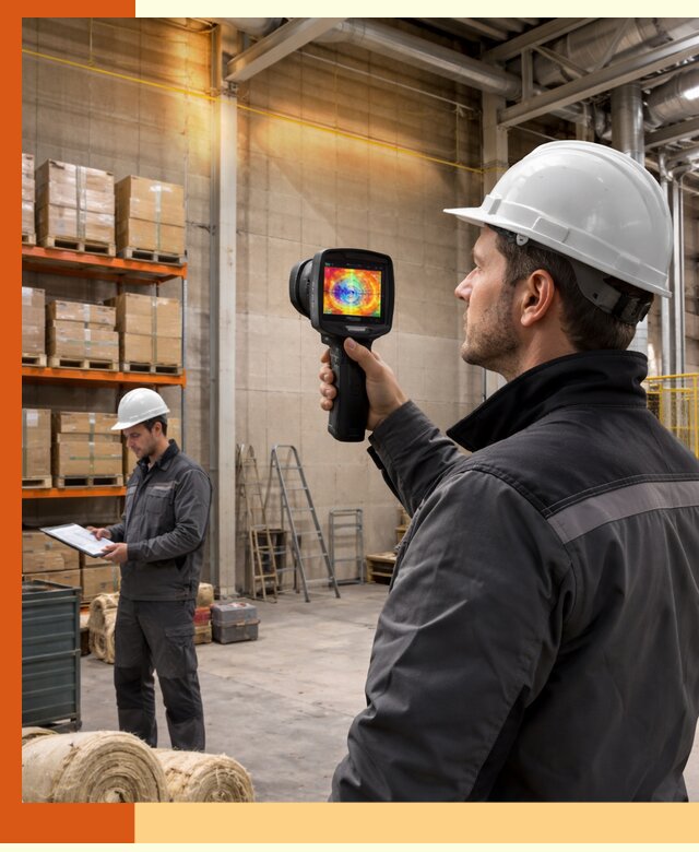 Тепловизионное обследование склада и выявление утечек в Чистополе