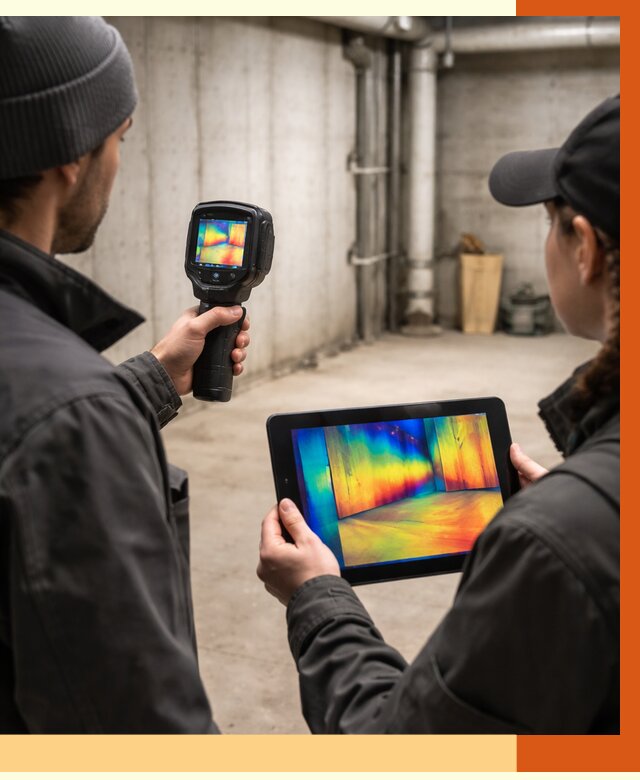 Тепловизионное обследование подвала в Чистополе от 4608 руб. — проверка гидроизоляции | ТепломастерЧст