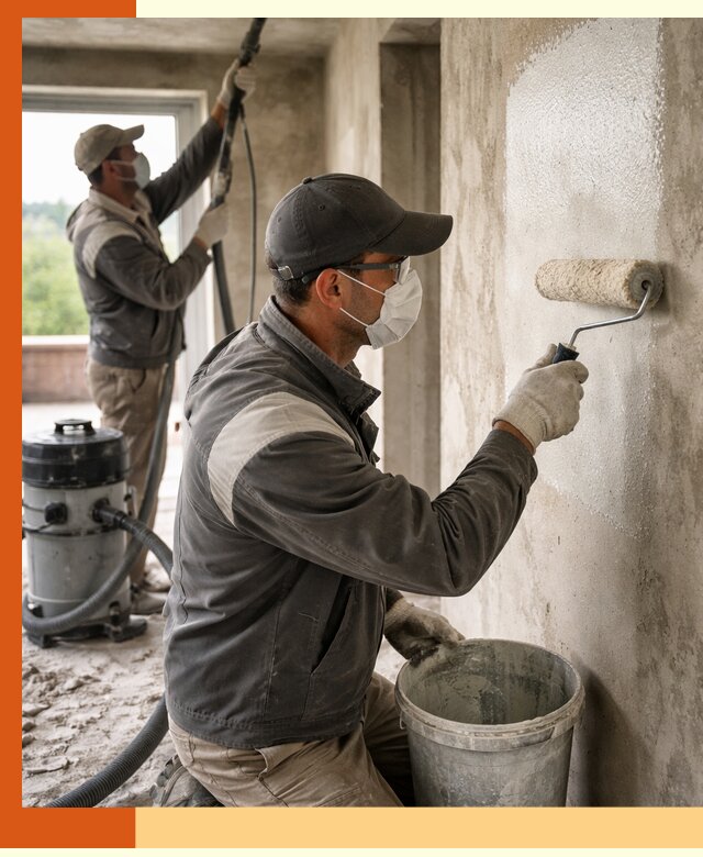 Подготовка поверхности под напыление утеплителя в Чистополе