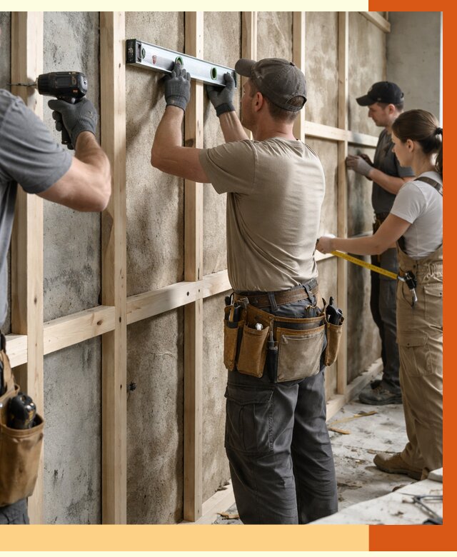 Монтаж обрешетки под утепление в Чистополе от 1177 руб/м² | Заказать у ТепломастерЧст