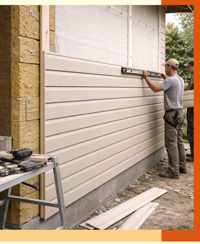 Монтаж сайдинга после утепления в Чистополе от 1894 руб. — обшивка и облицовка | ТепломастерЧст